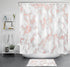 LB Marble Shower Curtain, Pink and White Marble Bathroom Curtain Fashion Mineral Ink Texture Modern Shower Curtains for Bathroom with Hooks, Waterproof Polyester Fabric Bathroom Decor 72x72 Inches