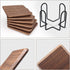 Eykao Drink Coasters with Holder, Coasters for Wooden Table, Farmhouse Coaster, 6 Pcs Square Walnut Wood Coaster(4 Inch), Fit Ceramic Cup and Glass Cup or Any Size of Drink Glasses, Housewarming Gifts