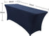 Obstal 6ft Stretch Spandex Table Cover for Standard Folding Tables - Universal Rectangular Fitted Tablecloth Protector for Party ?Navy Blue, 72 Length x 30 Width x 30 Height Inches?