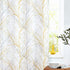 FMFUNCTEX Yellow White Blackout Curtain Panel for Bedroom Modern Tree Branch Print Curtain for Living Room Extra Long 108" Hotel Window Drapes 1pc Grommet Top