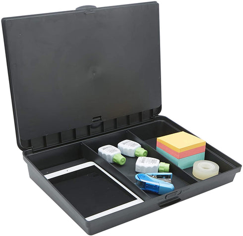 Mind Reader ZLAP-BLK Adjustable Lap Desk, Comfortable, Portable Laptop, Monitor Holder, Built-in Cushion for Comfort, 11.25 D x 15 W x 3.25 H, Black with Storage