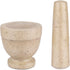 Flexzion Mortar & Pestle Set, Marble Yellow, Kitchen Cooking Accessories/Housewares - Solid 4 in Heavy Granite Molcajete Stone Grinder Crusher Bowl for Guacamole, Herbs, Spices, Garlic, Medicine Pills