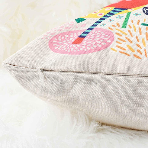 wyooxoo Throw Pillow Covers 18 x 18 Decorative Outdoor Pillow Covers Cushion Covers Kids Cartoon Animal Pillow Cases Set of 4 for Sofa Couch Children Room Bed Chair Home Decor