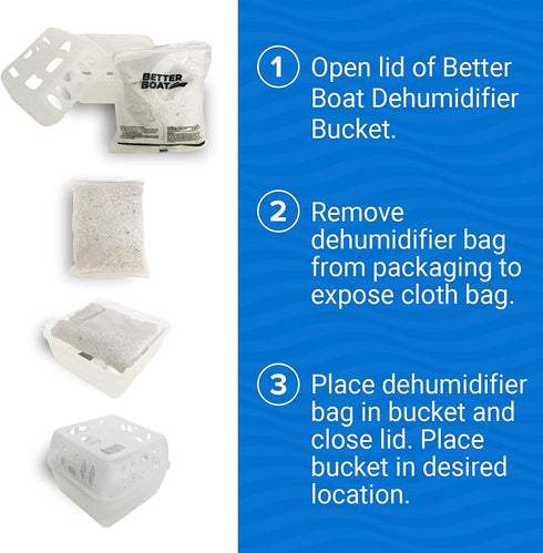 Refillable Moisture Absorbers Dehumidifier Bucket with Refill Bag Pack to Control & Get Rid of Water, Humidity, Odors & Damp Air | Tub for Basement Closet Home Boat RV Car or Unscented Fragrance Free