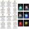 Set of 12 Spun Glass Angel Christmas Ornaments with LED Lights for Christmas Tree Decorations