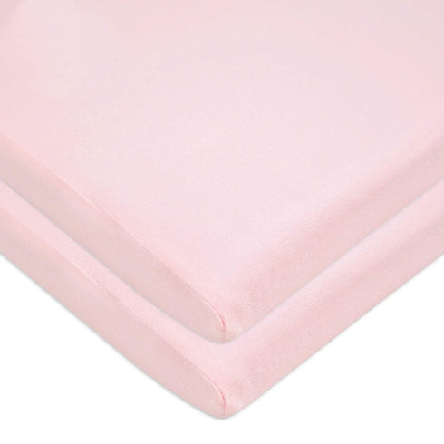 American Baby Company 15" x 33" Fitted Bassinet Sheet, 100% Natural Cotton Jersey Knit, Pink, Soft Breathable, for Girls, Pack of 2