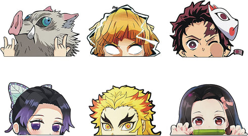 6 PCS Slayer Demon Laptop Stickers Nezuko Anime Car Accessories Funny Cute Vinyl Sticker for Water Bottle/Skateboard/Bike/Hard Hat/Computer/Phone Waterproof Decals Gifts for Adults &Teens