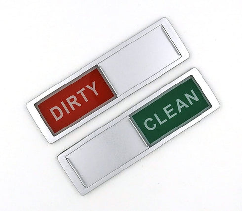Dishwasher Clean Dirty Magnet Sign Indicator in Silver for Stainless Steel Dishwashers. Easily Determine If Dishes Inside the Dishwasher Are Clean or Dirty by Home Medley