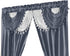 Regal Home Collections Amore 54 X 84 Inch Luxurious 5PC Attached Valance, Silver Window Curtain Set, 54 X 84