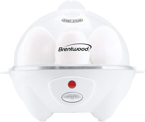 Brentwood TS-1045W Electric 7 Egg Cooker with Auto Shut Off, White, One Size