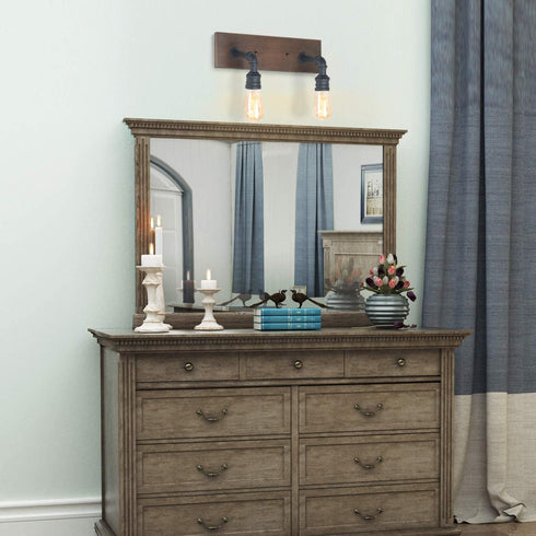 LNC 2-Light Vanity Lights Wall Sconce Black Wall Lamp Industrial Bathroom Wall Lighting