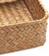 Woven Seagrass Storage Basket with 4 Divided Sections, Wicker Basket Bin Organizer Divider for Drawer / Closet / Shelf / Dresser