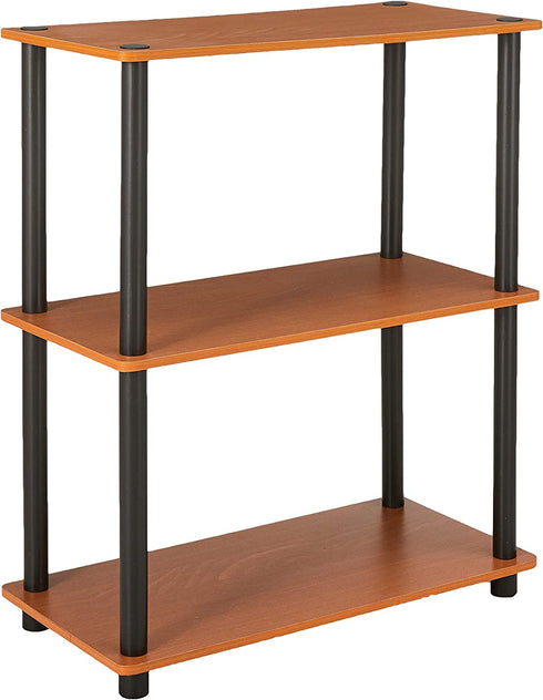 Furinno Turn-N-Tube 3-Tier Compact Multipurpose Shelf Display Rack, Light Cherry
