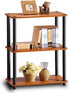 Furinno Turn-N-Tube 3-Tier Compact Multipurpose Shelf Display Rack, Light Cherry