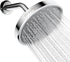 Rainfall Shower Head, 6" Fixed Rain Shower Heads High Pressure with Shower Arm, High Pressure Rain Shower Head 360° Adjustable Angles, Anti-Clogging Silicone Nozzles, 1.8 GPM (Chrome)
