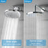 Rainfall Shower Head, 6" Fixed Rain Shower Heads High Pressure with Shower Arm, High Pressure Rain Shower Head 360° Adjustable Angles, Anti-Clogging Silicone Nozzles, 1.8 GPM (Chrome)