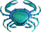 Comfy Hour Under The Sea Collection 10" Blue Metal Art Crab Wall Decor