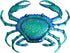 Comfy Hour Under The Sea Collection 10" Blue Metal Art Crab Wall Decor