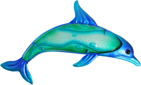 Comfy Hour Under The Sea Collection 7" Blue Metal Art Dolphin Wall Decor