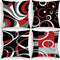 D DIFARIC Red and Black Throw Pillow Covers 18x18 Inches Set of 4 Decor Decorative Throw Pillow Cover Abstract Modern Geometric Square Cushion Cases for Sofa Bed Couch