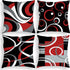 D DIFARIC Red and Black Throw Pillow Covers 18x18 Inches Set of 4 Decor Decorative Throw Pillow Cover Abstract Modern Geometric Square Cushion Cases for Sofa Bed Couch
