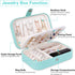 Luxurious Jewelry Organizer Box, Small Portable PU Leather Case Double Layer Display Mini Travel Storage Holder for Women Girls Gifts Necklaces Earrings Rings Bracelets (Blue)