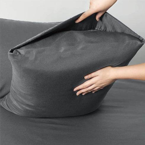 Bedsure Queen Sheets Set Grey - Soft Bed Sheets for Queen Size Bed, Cooling Microfiber Bedding Sheets & Pillowcases Sets?4 Pieces Queen Size Sheets