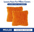MIULEE Pack of 2 Luxury Faux Fur Fluffy Throw Pillow Covers Set Soft Deluxe Decorative Plush Fleece Pillowcases for Cushion Couch Sofa Bedroom Home 24 x 24 Inch Orange