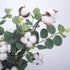 6pcs 23.5" Cotton Stems 4 Cotton Heads with Eucalyptus Leaves for Home Farmhouse Style Floral Decoration