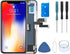 PassionTR for iPhone X 10 5.8 Inch Front LCD Digitizer Display Glass Touch Screen Replacement Full Assembly Frame Set with Waterproof Adhesive Repair Tools Kit Black