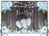 Avezano It's a Boy Elephant Backgdrop Boy Baby Shower Party Banner Decoration Blue Floral Rustic Wood It's Boy Elephant Baby Shower Theme Photography Background Photo Booth Banner (7x5ft)