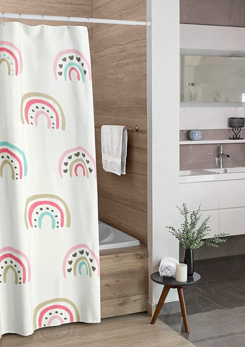 ScarJamFam Rainbow Shower Curtain 72" x 72"/ Easy to Clean Boho Shower Curtain/ Washable Kids Shower Curtain Rainbow Decor/ Cute Shower Curtains Boho
