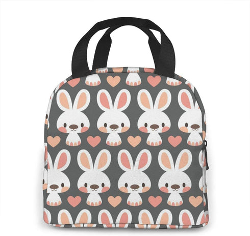 antspuent Cute Little Bunnies Lunch Bag for Women Girls Kids Insulated Picnic Pouch Thermal Cooler Tote Bento Large Meal Prep Cute Bag Big Leakproof Soft Bags for Lunch Box, Camping, Travel, Fishing