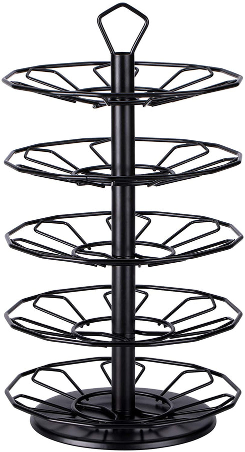 Flagship for Keurig Pod Holder K cup Carousel Coffee Pod Holder Stand Black Metal 5 Tier 35 Pods