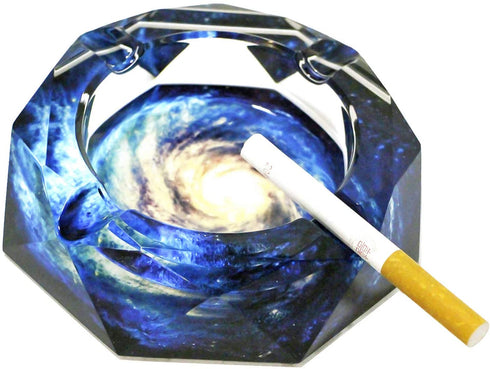 Senliart Crystal Weed Ashtray for Cigarettes, Beautiful Ash Tray, Outdoors & Indoors 4.5" (Starry2)