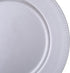 Silver Charger Plates, Round Dinner Charger with Beaded, 13 Inch Plastic Plate Chargers for Wedding, Table Decor, Set of 6