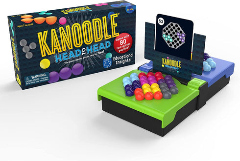 Educational Insights Kanoodle Head-to-Head Puzzle for 2 Players, Brain Teaser Game for Kids, Teens and Adults, Featuring 80 Challenges, Ages 7+