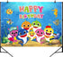 Panrock Shark Backdrop for Birthday Party Supplies, Cartoon Whale Ocean Photo Background Banner for Baby Shower Decoration-5X3 FT(Shark)