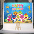 Panrock Shark Backdrop for Birthday Party Supplies, Cartoon Whale Ocean Photo Background Banner for Baby Shower Decoration-5X3 FT(Shark)