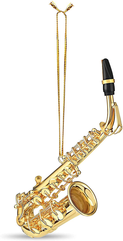 Broadway Gifts Gold Saxophone Christmas Tree Ornament Decoration 4.5 inches