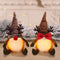 Christmas Gnomes with Light Rudolph Red Nose Gnome Couple Plush Reindeer Decorations Winter Holiday Elf Scandinavian Collectible Figurines Handmade Swedish Tomte Xmas Ornaments Gift Idea Set of 2