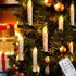 12PCS Christmas LED Window Candles, JOSU Battery Operated Flameless Taper Christmas Candles Light with Remote Timer/Clips, Warm White Light for Home Indoor Outdoor Christmas Trees Decor ¦