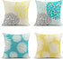 Tarolo Decorative Linen Throw Pillow Covers Cases Set of 4 Yellow and Gray Pastel Blue and Gray Trendy White Floral Teal Turquoise Aqua Blue Lemon Yellow Floral Dahlia Pillow Cover Case 18x18 inches
