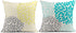 Tarolo Decorative Linen Throw Pillow Covers Cases Set of 4 Yellow and Gray Pastel Blue and Gray Trendy White Floral Teal Turquoise Aqua Blue Lemon Yellow Floral Dahlia Pillow Cover Case 18x18 inches