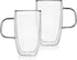 Double Wall Glass Coffee Cups Insulated Mugs for Drinking Espresso Latte Mocha Tea 15 oz Set of Two