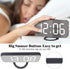 WulaWindy Digital Alarm Clock, Large LED Display, with USB Charger, Snooze Function Dim Mode Wall Hanging Beside Desk Clock for Bedroom (Black)