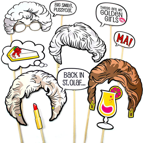The Golden Girls Photo Booth Props (11 Piece Set) Party Decorations by Prime Party