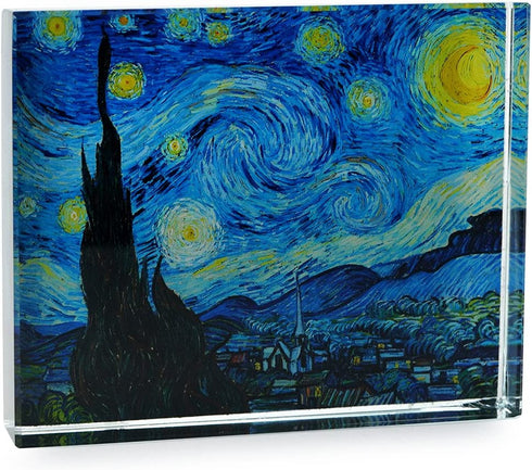 The Starry Night DeskPop Crystal Paperweight