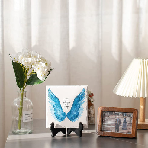 LukieJac Memorial Gifts In Loving Memory Of Loved One Mother Father Gifts Sympathy Gifts For Loss Of Mom Bereavement/grief/condolence/remembrance Gifts Angel Wing Funeral Home Decor Wodden Sign Plaque