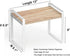 Cabinet Pantry Shelf Riser, Countertop Organizer, Heavy Duty Metal + Wood, Cupboard Stand Spice Rack, Under Sink Shelf, 13" L x 8.1" W x 9.6" H, White